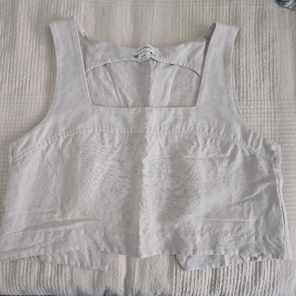 Club Monaco Cream Square-Neck and Skort Linen Blend